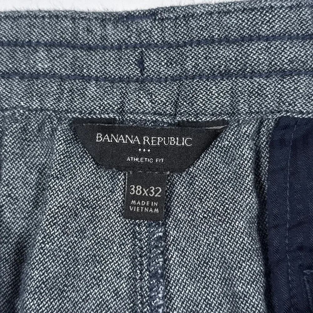 Banana Republic Pants Mens 38x32 Blue Linen Drawstring Athletic Fit Jogger Coast